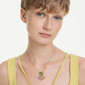 Swarovski Gema pendant Mixed cuts, Dangling crystals, Multicolored, 18K gold finish