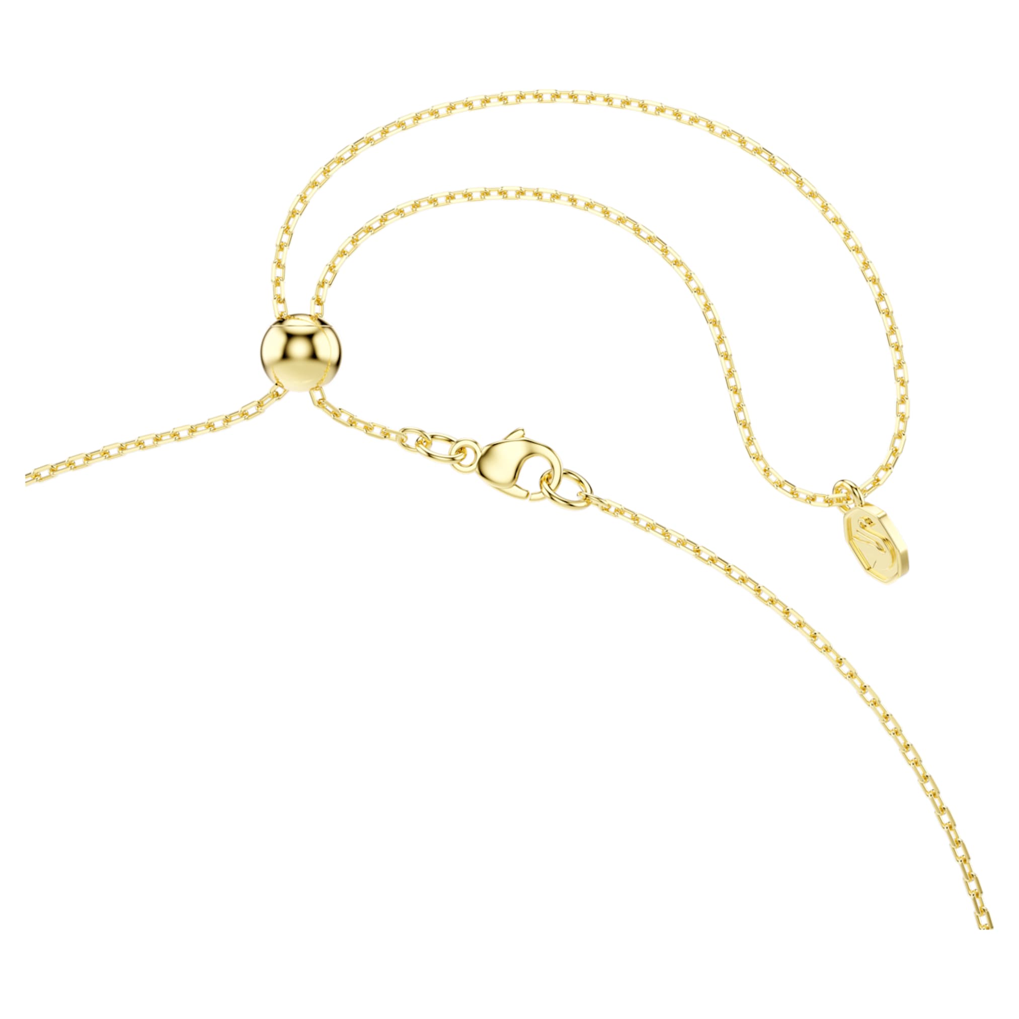 Swarovski Gema pendant Mixed cuts, Dangling crystals, Multicolored, 18K gold finish