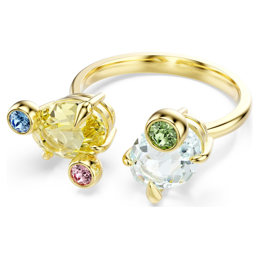 Swarovski Gema ring Set (3), Mixed cuts, Multicolored, 18K gold finish