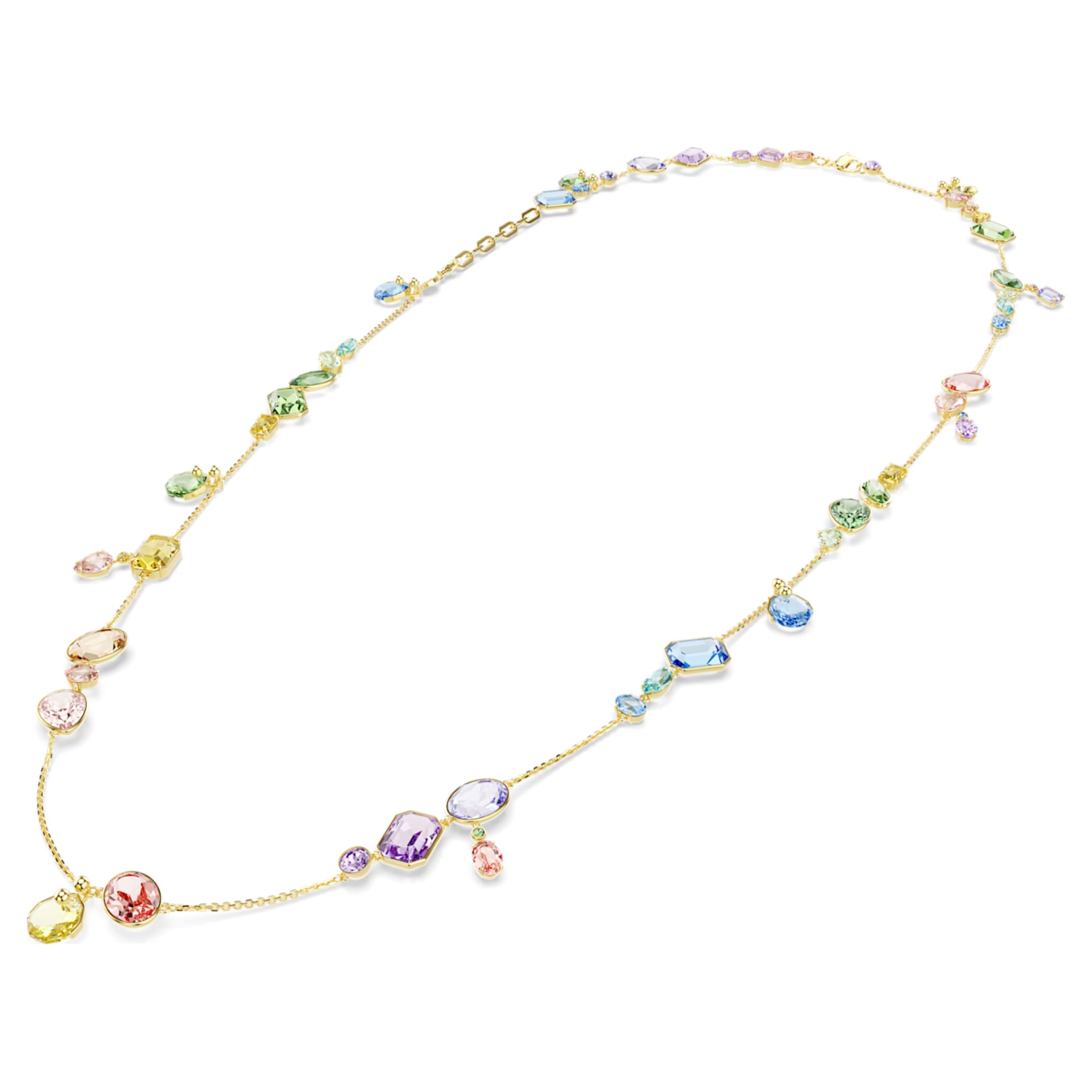Swarovski Gema strandage Mixed cuts, Multicolored, 18K gold finish