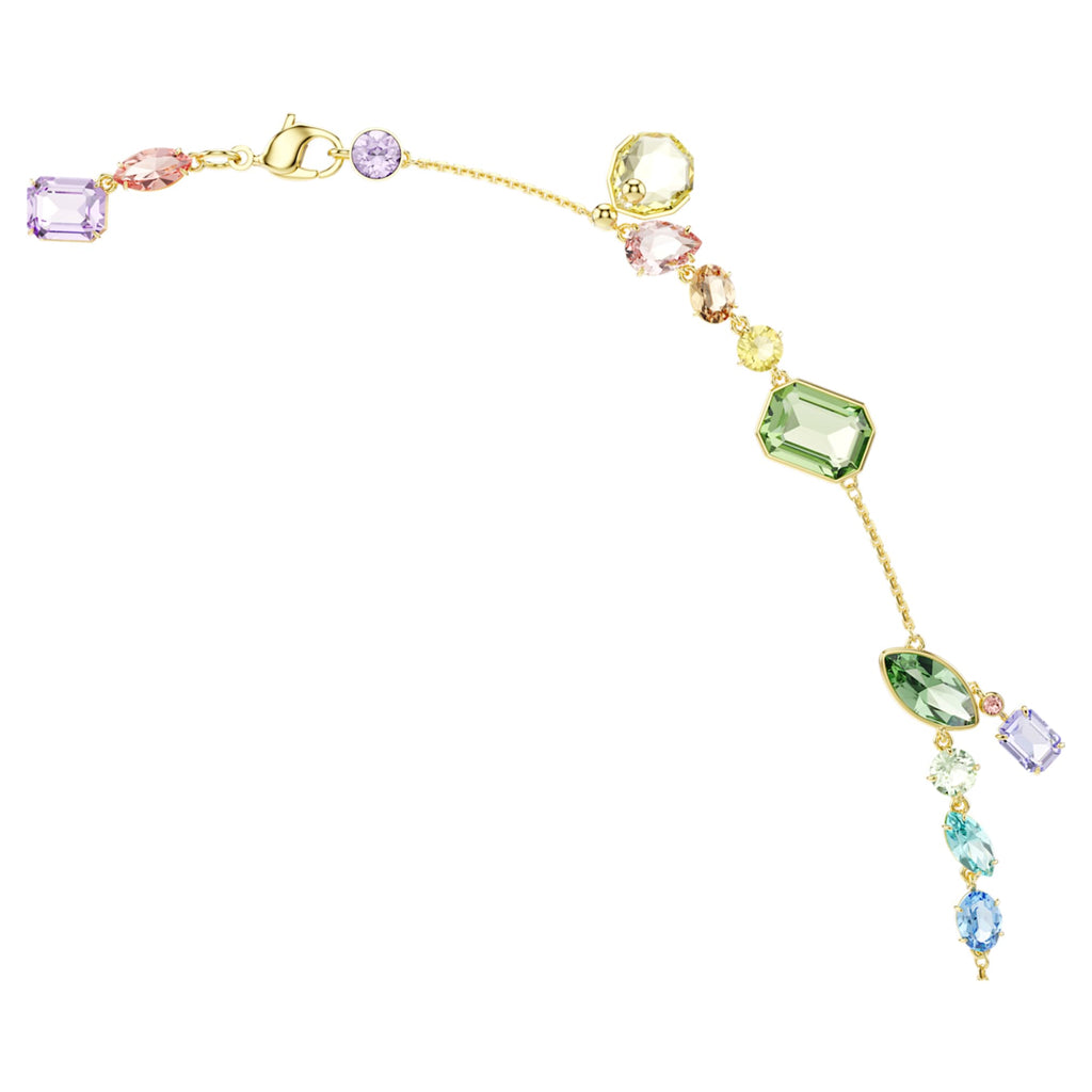 Swarovski Gema strandage Mixed cuts, Multicolored, 18K gold finish