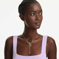 Swarovski Gema Y necklace Mixed cuts, Multicolored, 18K gold finish