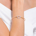 Swarovski Hyperbola bangle Infinity and heart, White, Mixed metal finish
