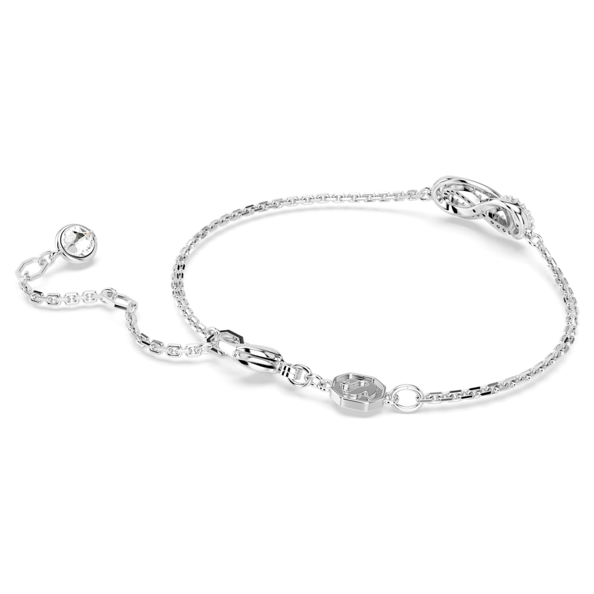 Swarovski Hyperbola bracelet Infinity, White, Rhodium plated