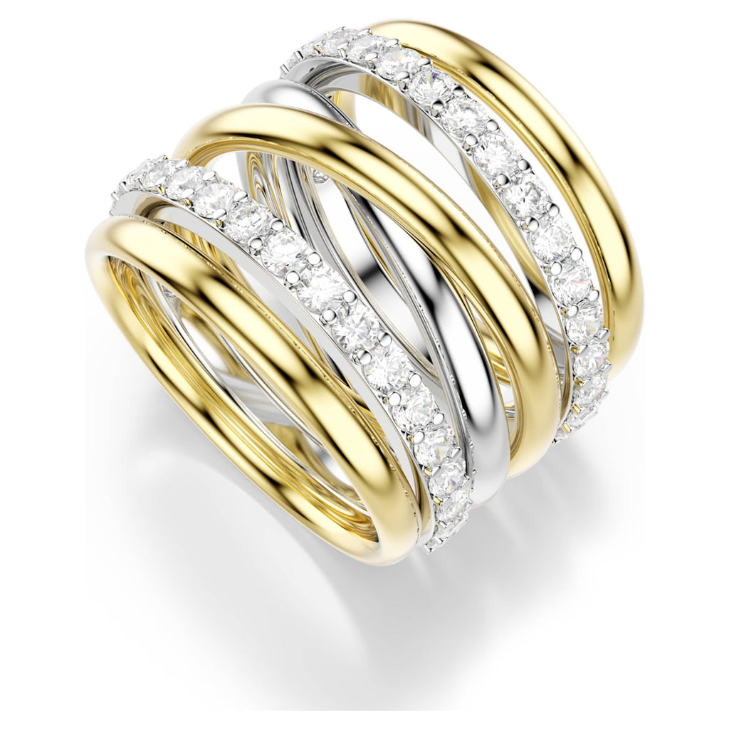 Swarovski Hyperbola cocktail ring Round cut, White, Mixed metal finish