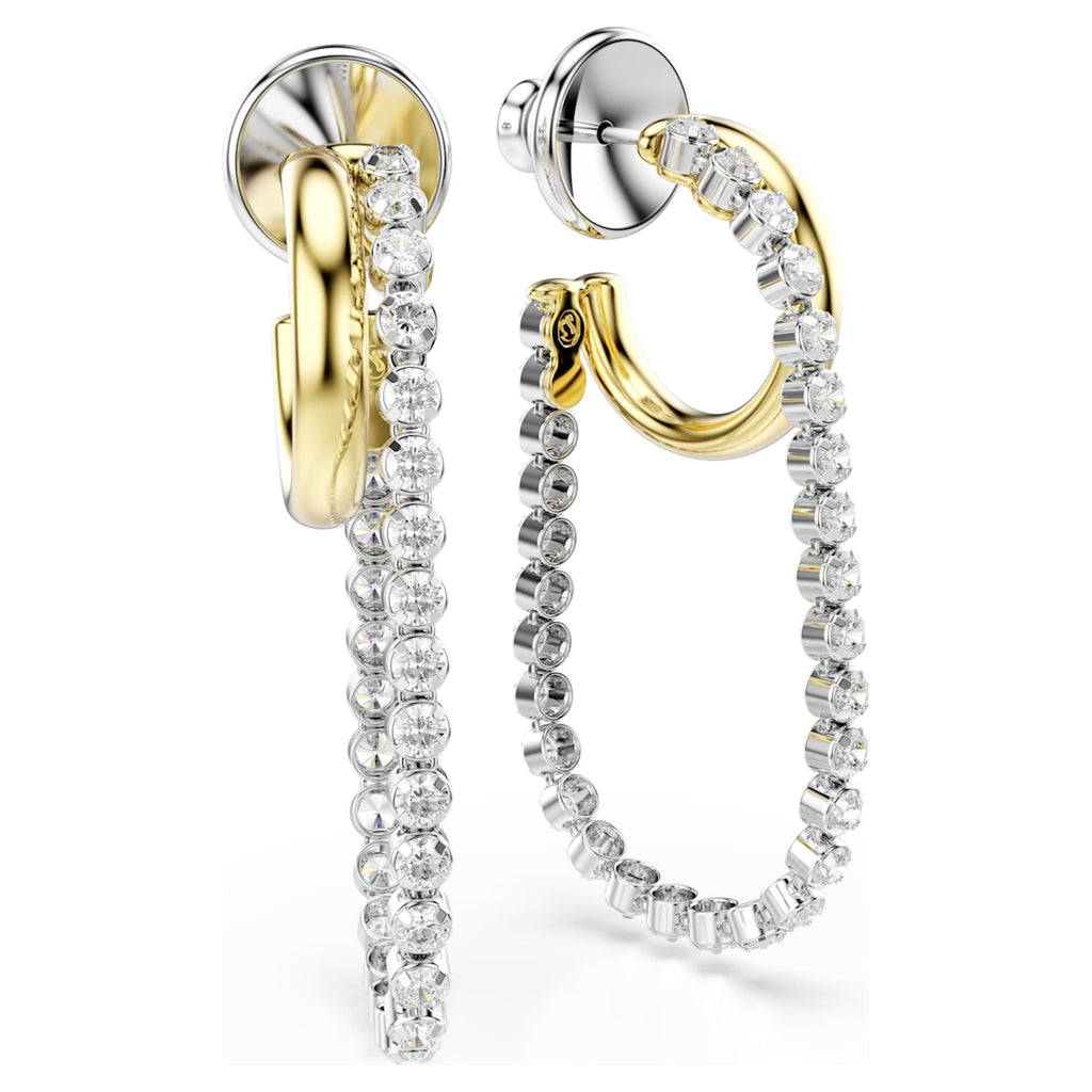 Swarovski Hyperbola earrings Round cut, White, Mixed metal finish