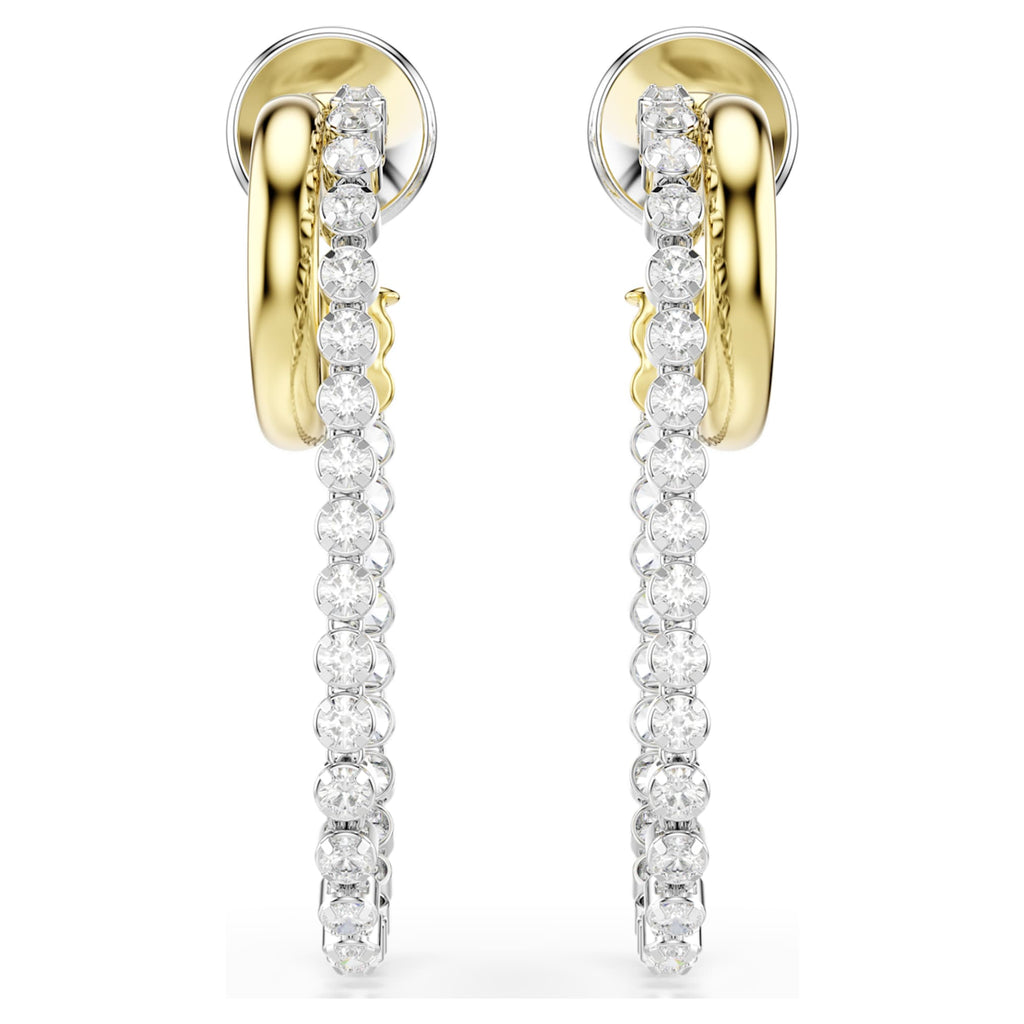 Swarovski Hyperbola earrings Round cut, White, Mixed metal finish