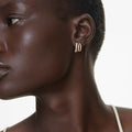 Swarovski Hyperbola hoop earrings Round cut, Mini, White, Rhodium plated