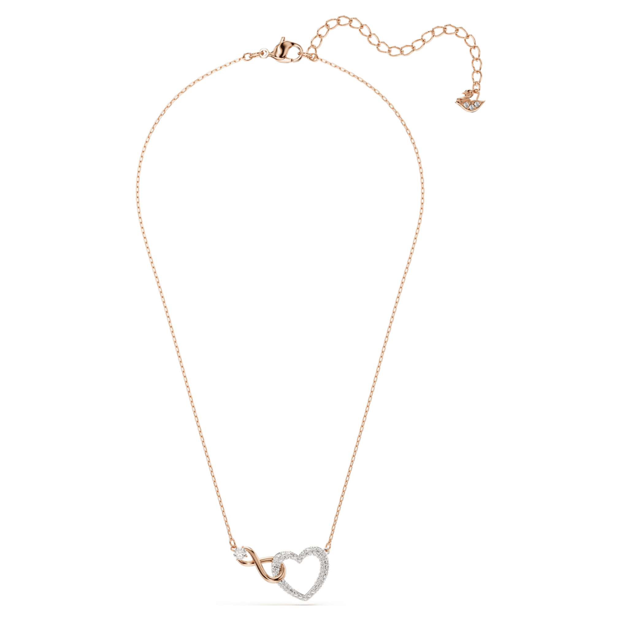 Swarovski Hyperbola necklace Infinity and heart, White, Mixed metal finish