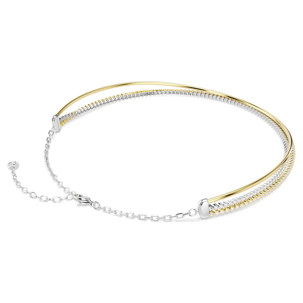Swarovski Hyperbola necklace Round cut, White, Mixed metal finish
