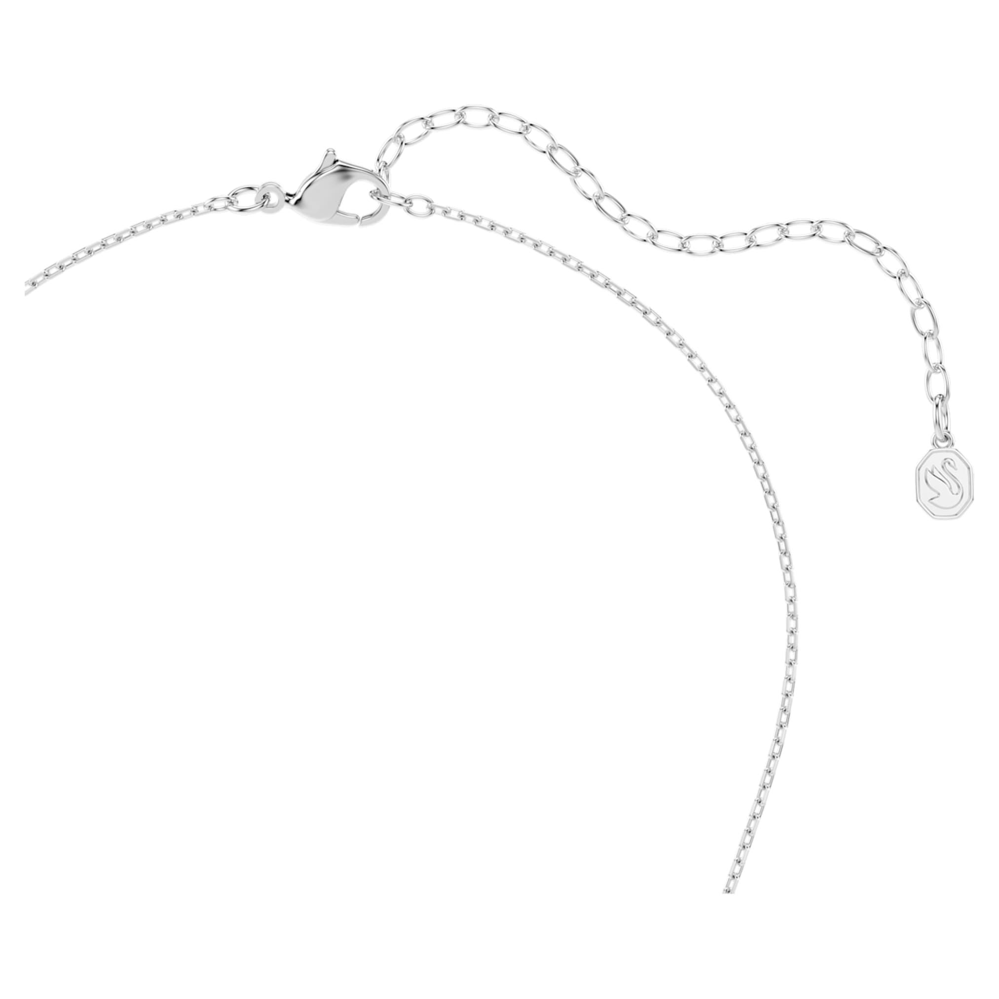 Swarovski Hyperbola pendant Round cut, White, Rhodium plated