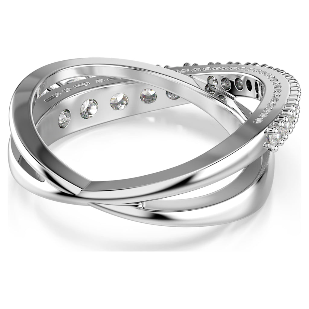Swarovski Hyperbola ring Mixed cuts, White, Silver-tone finish