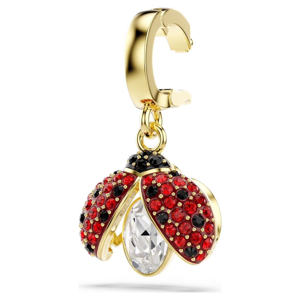 Swarovski Idyllia charm Mixed cuts, Ladybug, Red, 18K gold finish