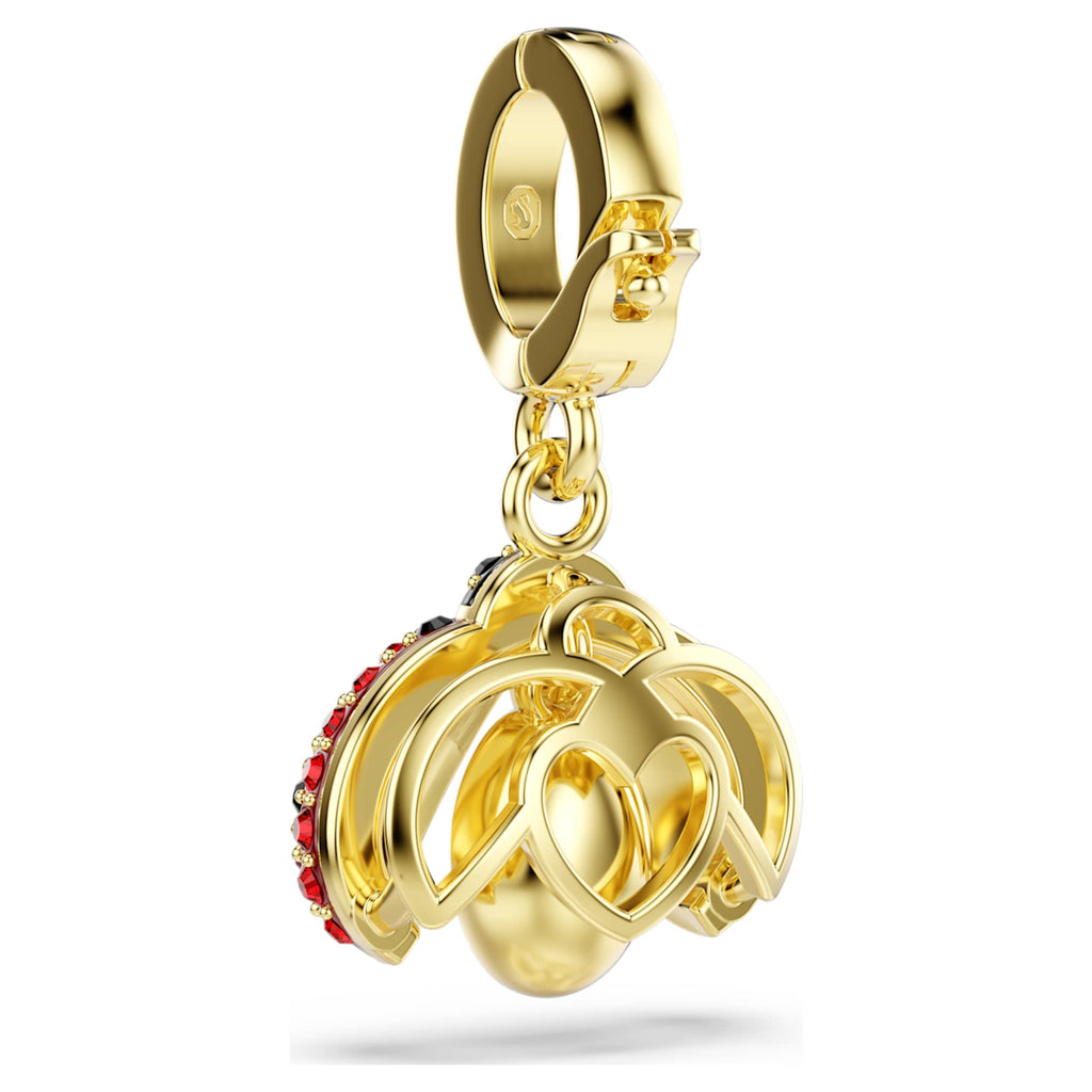 Swarovski Idyllia charm Mixed cuts, Ladybug, Red, 18K gold finish