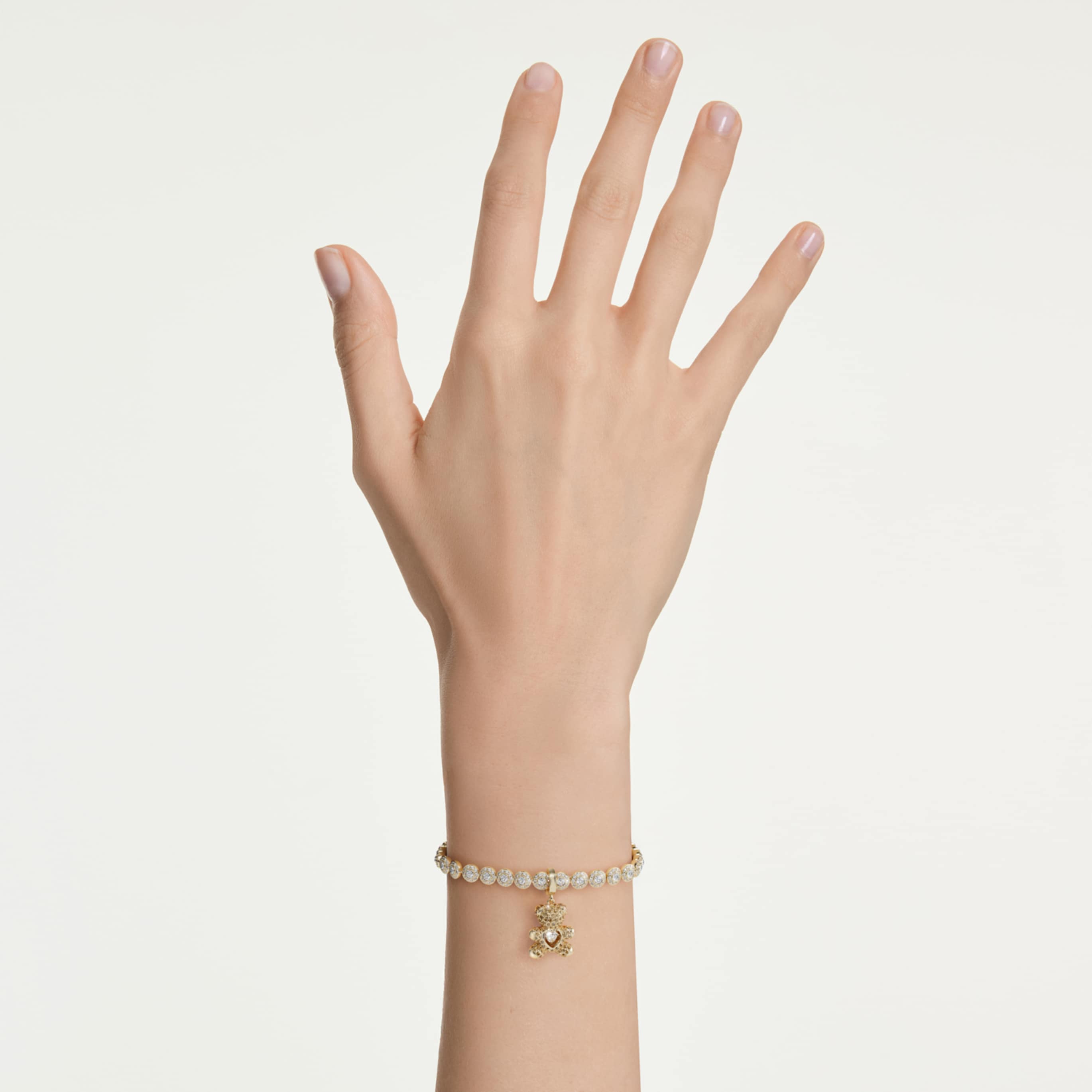 Swarovski Idyllia charm Mixed cuts, Teddy, Gold tone, 18K gold finish