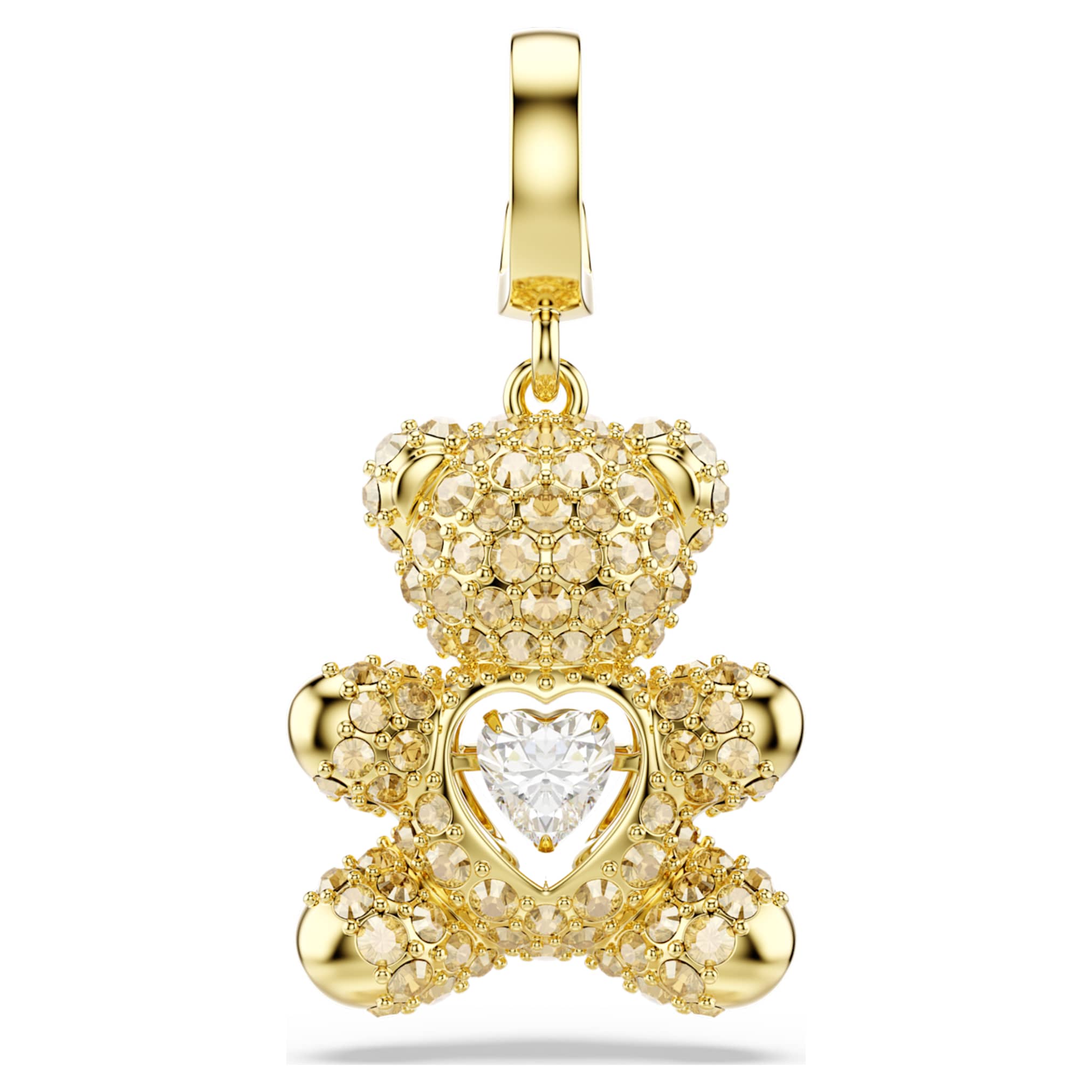 Swarovski Idyllia charm Mixed cuts, Teddy, Gold tone, 18K gold finish