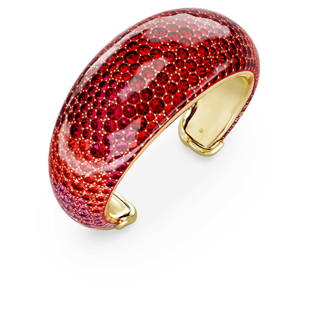 Swarovski Idyllia cuff Red, 18K gold finish