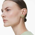 Swarovski Idyllia ear cuff Set (3), Asymmetrical design, Mixed cuts, Flower, Multicolored, 18K gold finish
