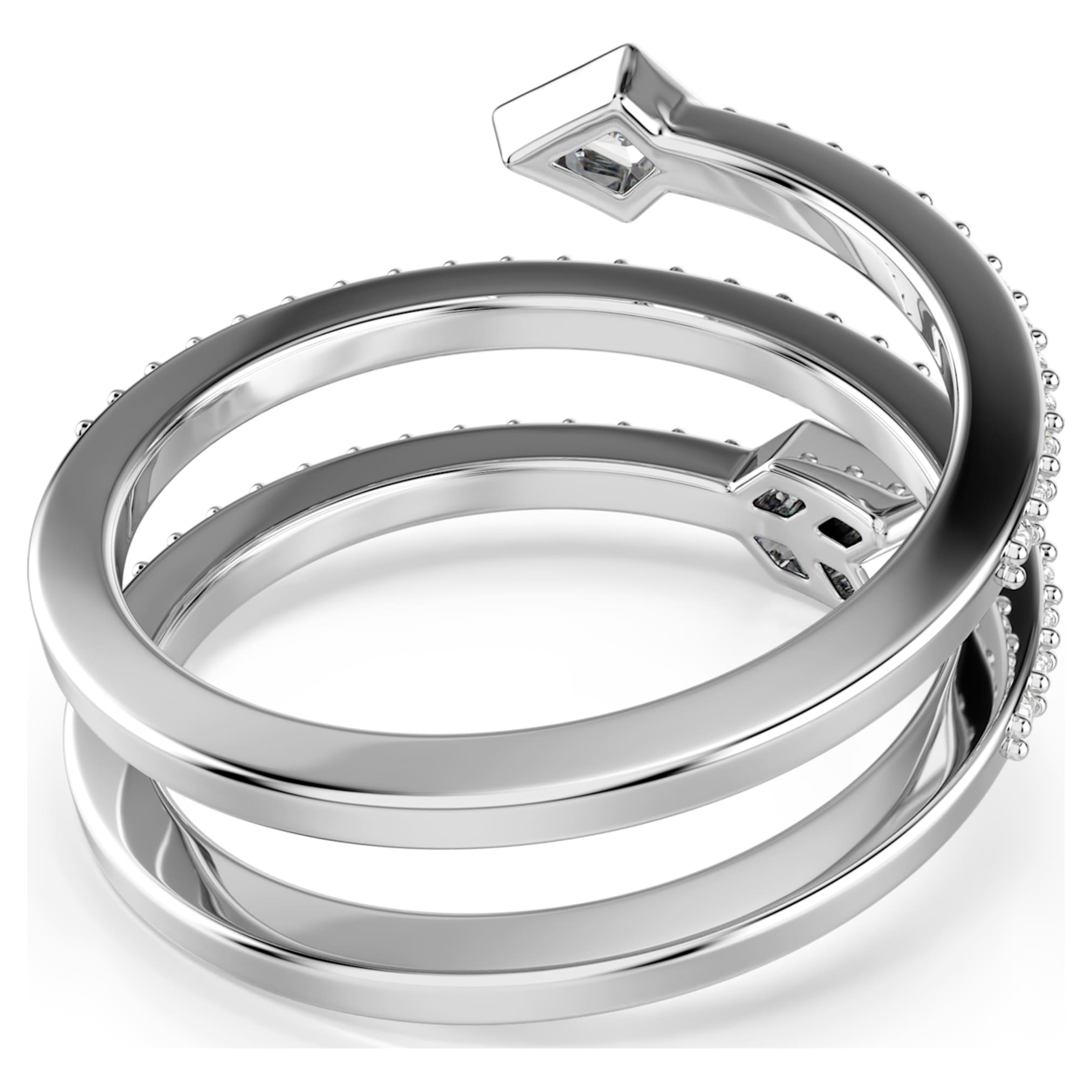Swarovski Idyllia motif ring Mixed cuts, Arrow, White, Rhodium plated