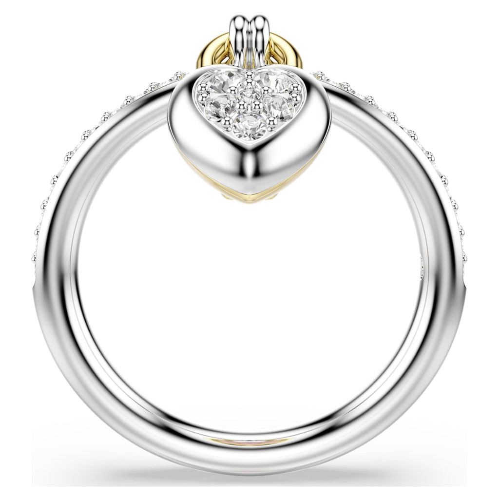 Swarovski Idyllia motif ring Mixed cuts, Heart, Pink, Mixed metal finish