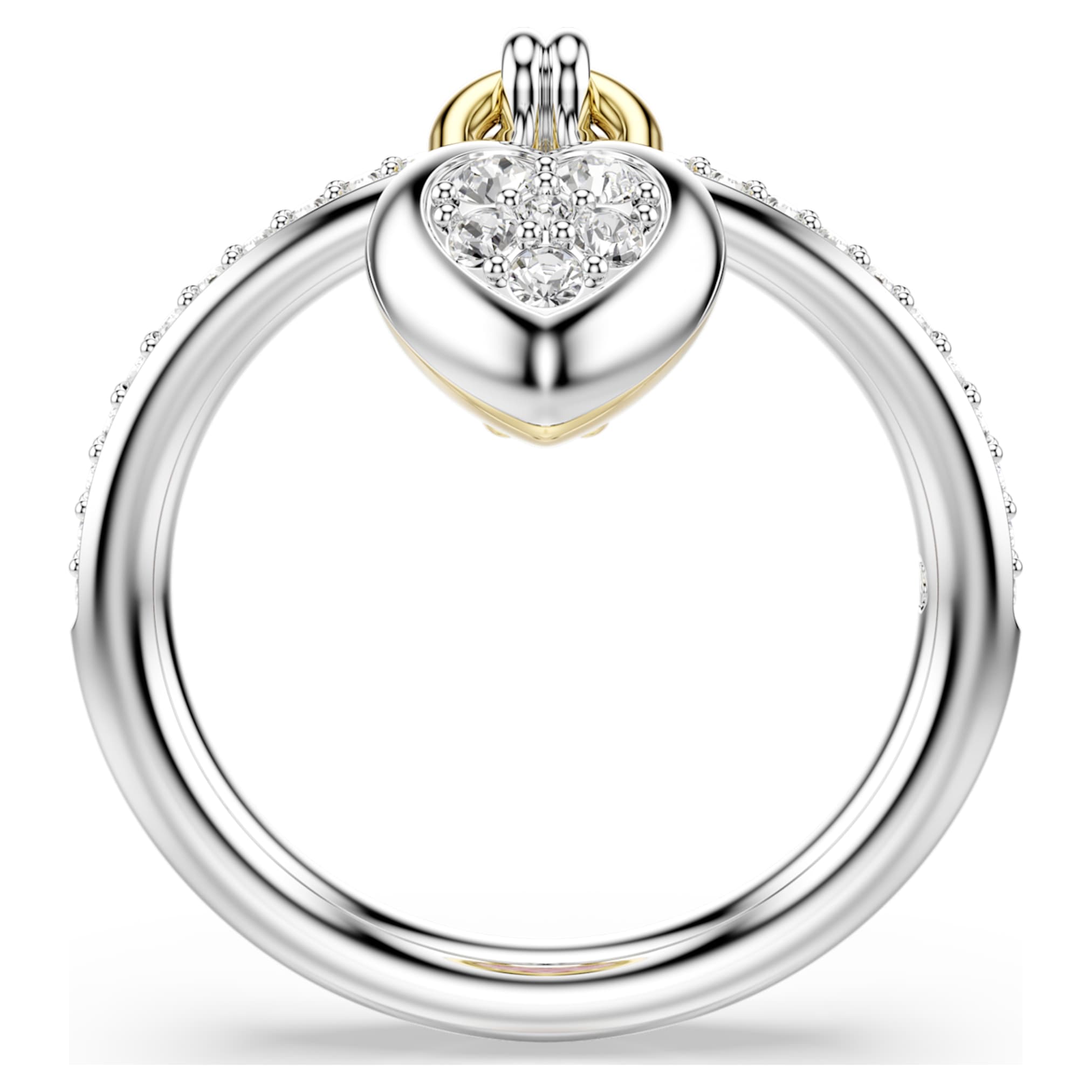 Swarovski Idyllia motif ring Mixed cuts, Heart, Pink, Mixed metal finish