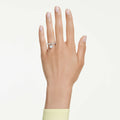 Swarovski Idyllia motif ring Mixed cuts, Heart, Pink, Mixed metal finish
