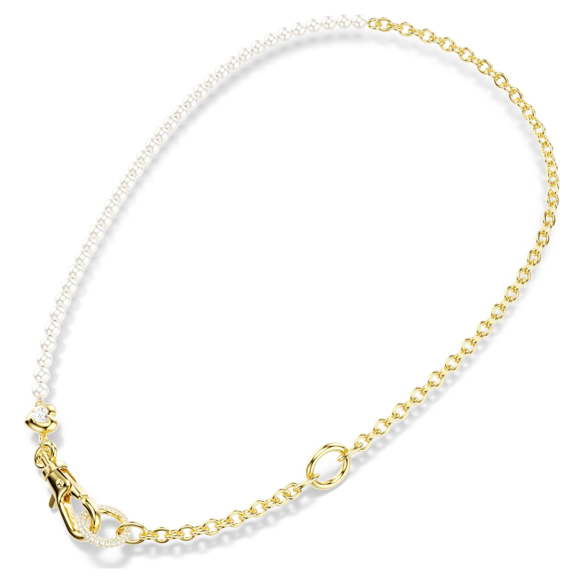 Swarovski Idyllia necklace Crystal pearl, White, 18K gold finish