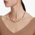 Swarovski Idyllia necklace Mixed cuts, Flower, Multicolored, 18K gold finish