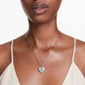 Swarovski Idyllia pendant Heart, Blue, Rhodium plated