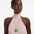 Swarovski Idyllia pendant Mixed cuts, Apple, Green, 18K gold finish
