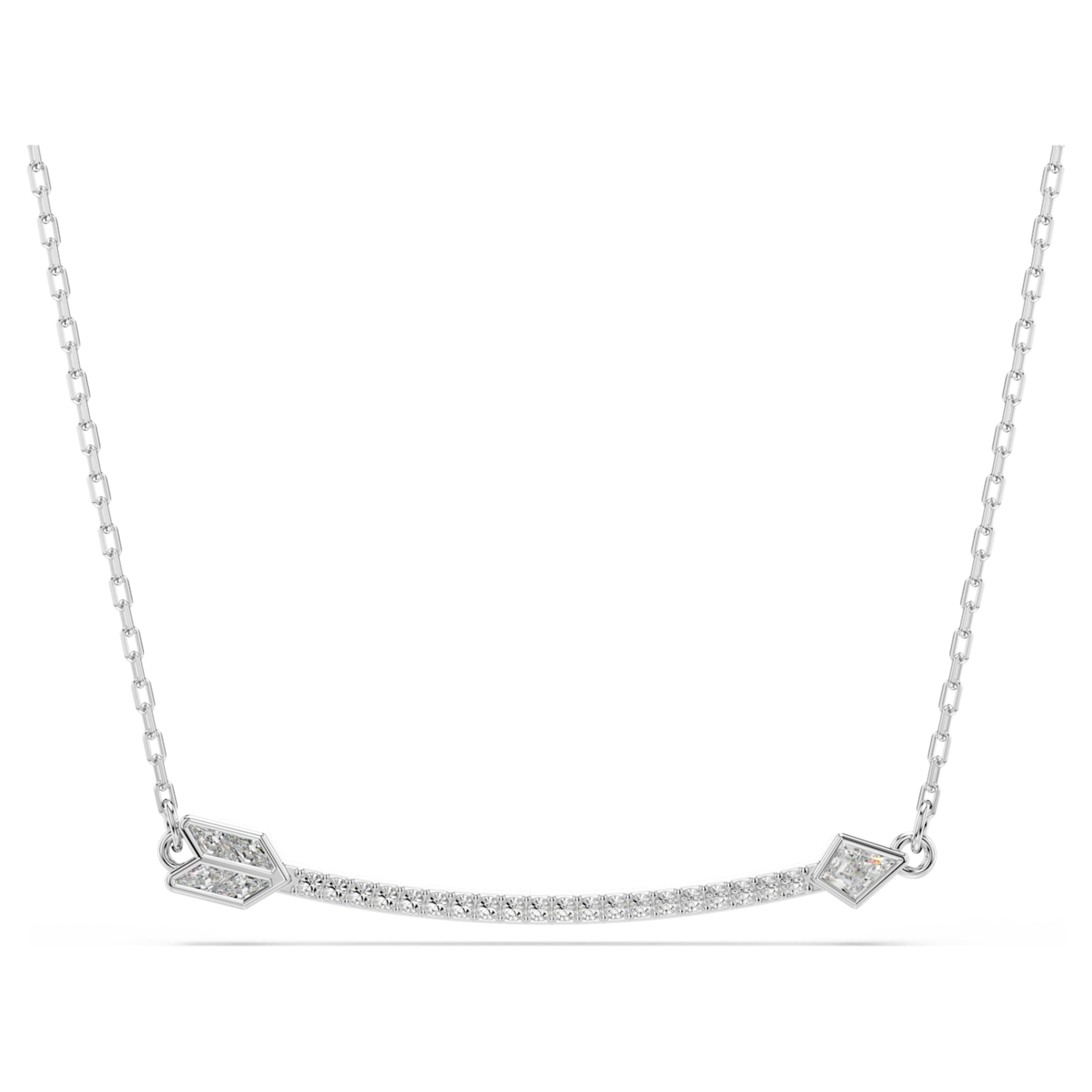 Swarovski Idyllia pendant Mixed cuts, Arrow, White, Rhodium plated