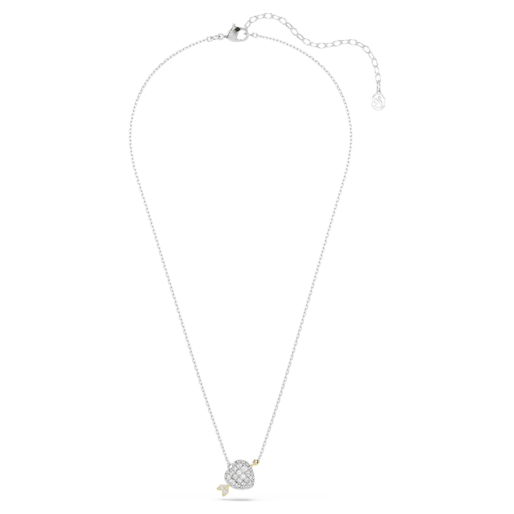 Swarovski Idyllia pendant Mixed cuts, Heart with arrow, White, Mixed metal finish