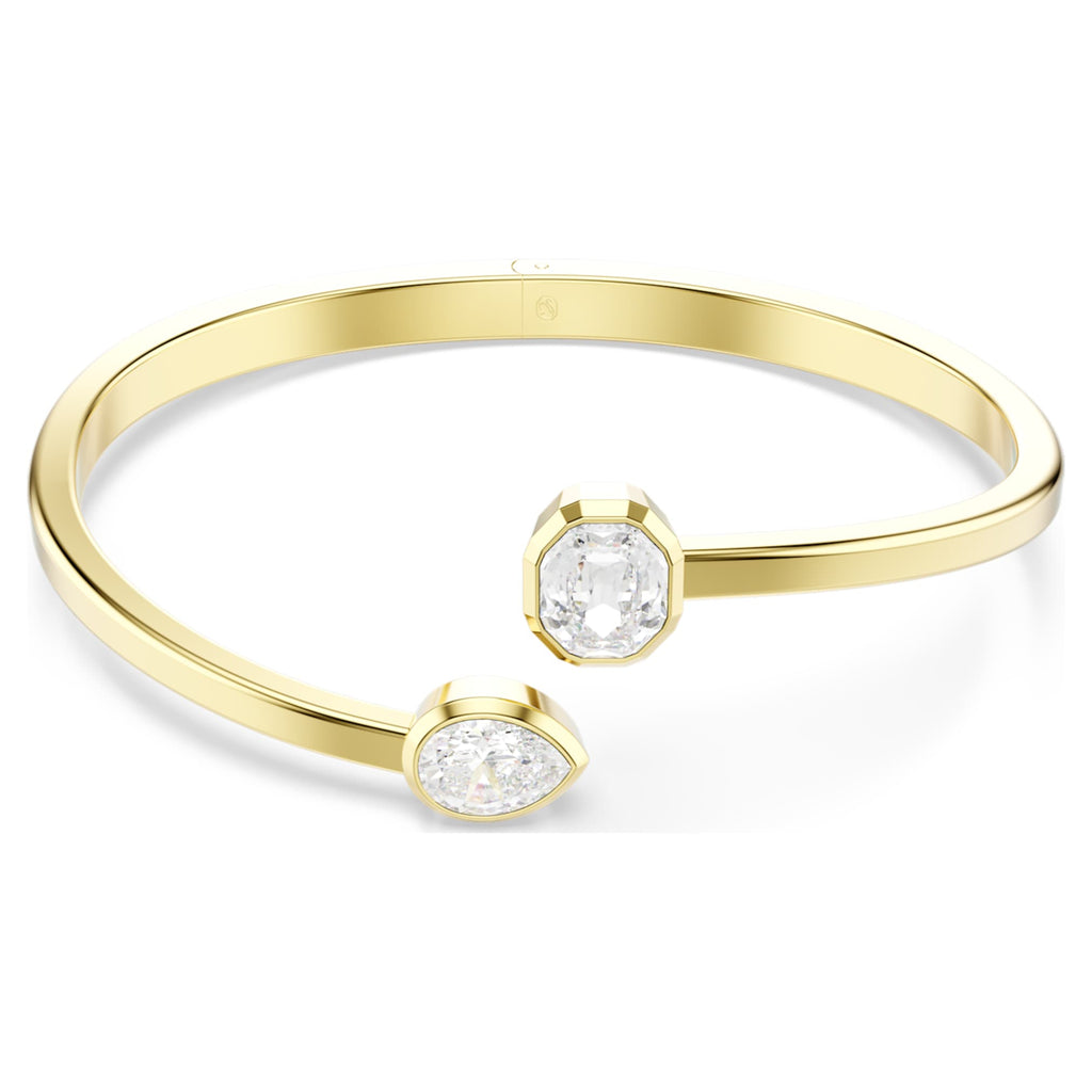Swarovski Imber bangle Mixed cuts, White, 18K gold finish