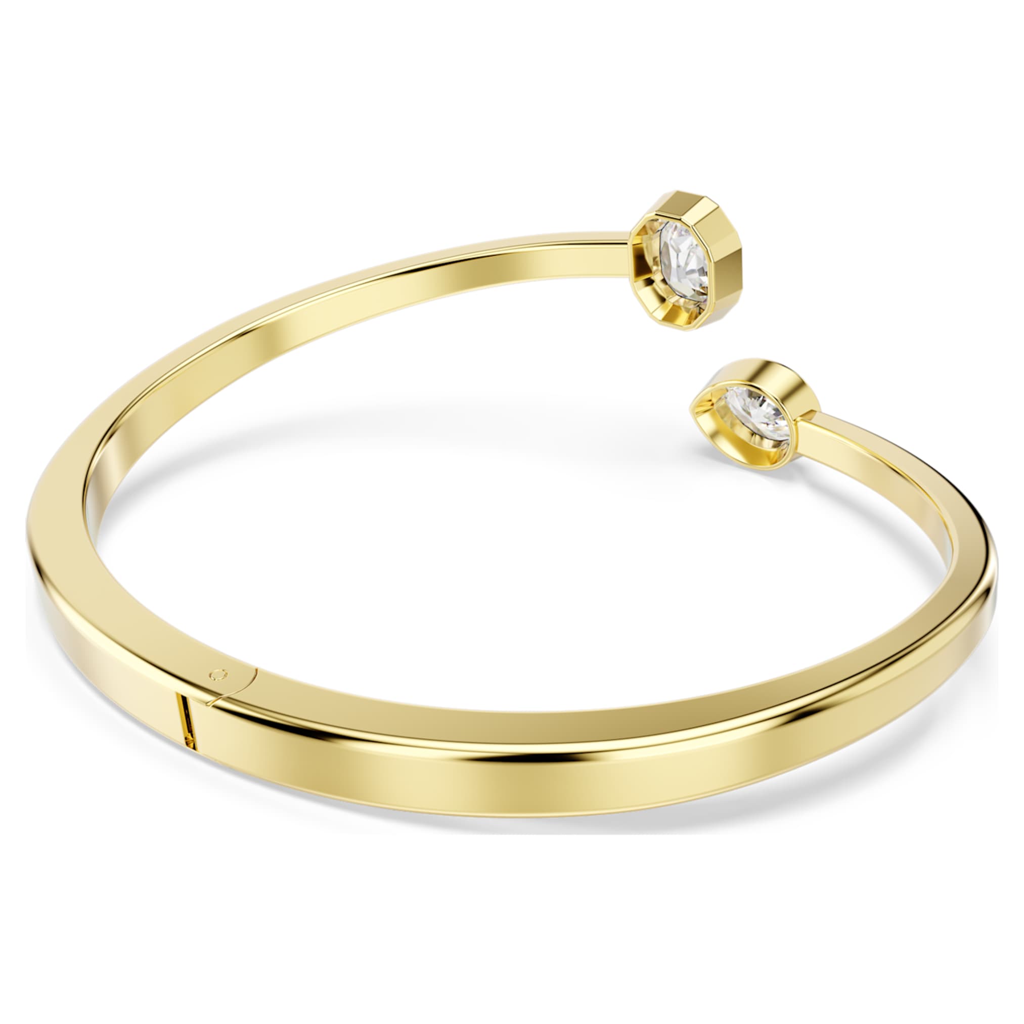 Swarovski Imber bangle Mixed cuts, White, 18K gold finish