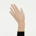 Swarovski Imber bracelet Crystal pearl, Round cut, White, 18K rose gold finish
