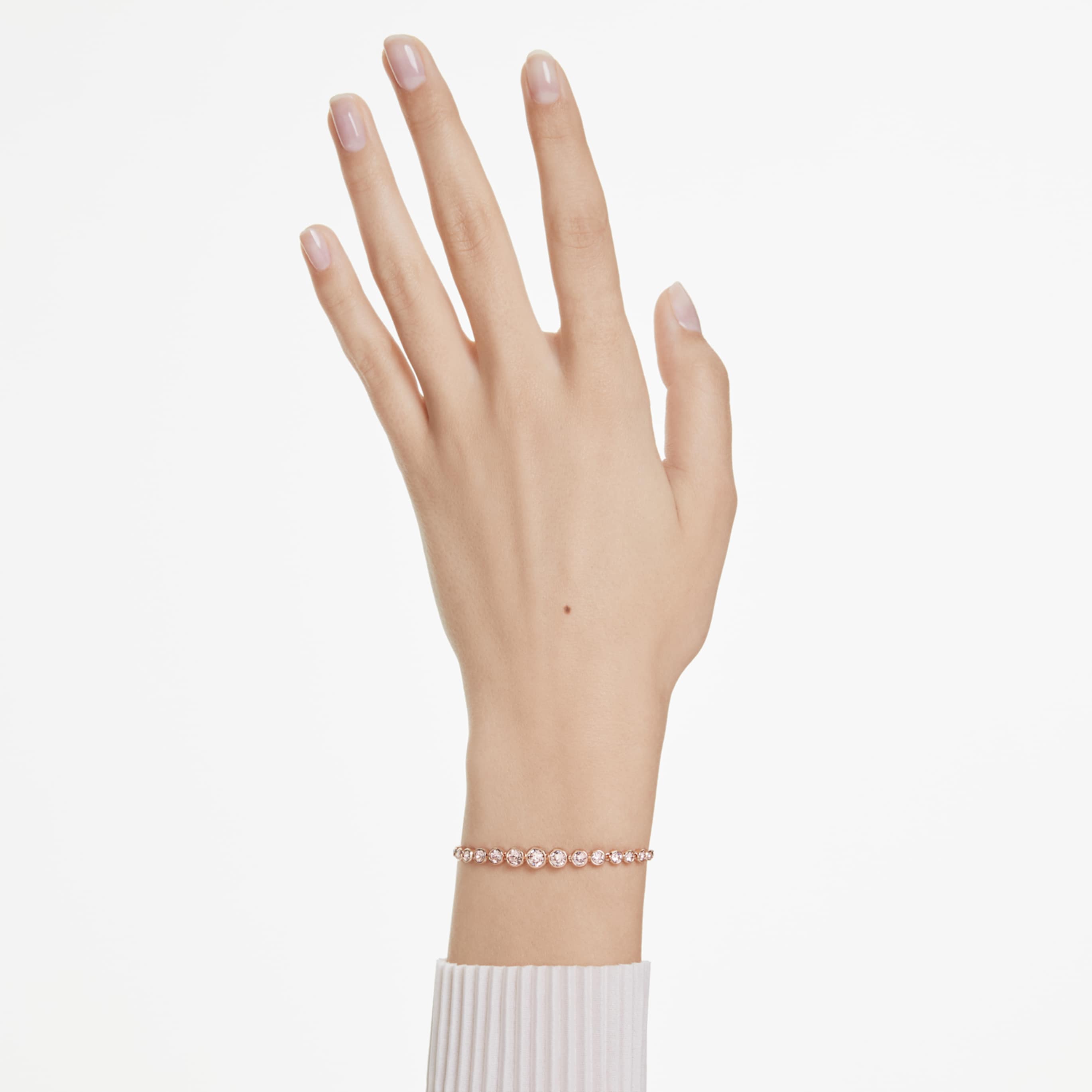 Swarovski Imber bracelet Mixed round cuts, White, 18K gold finish