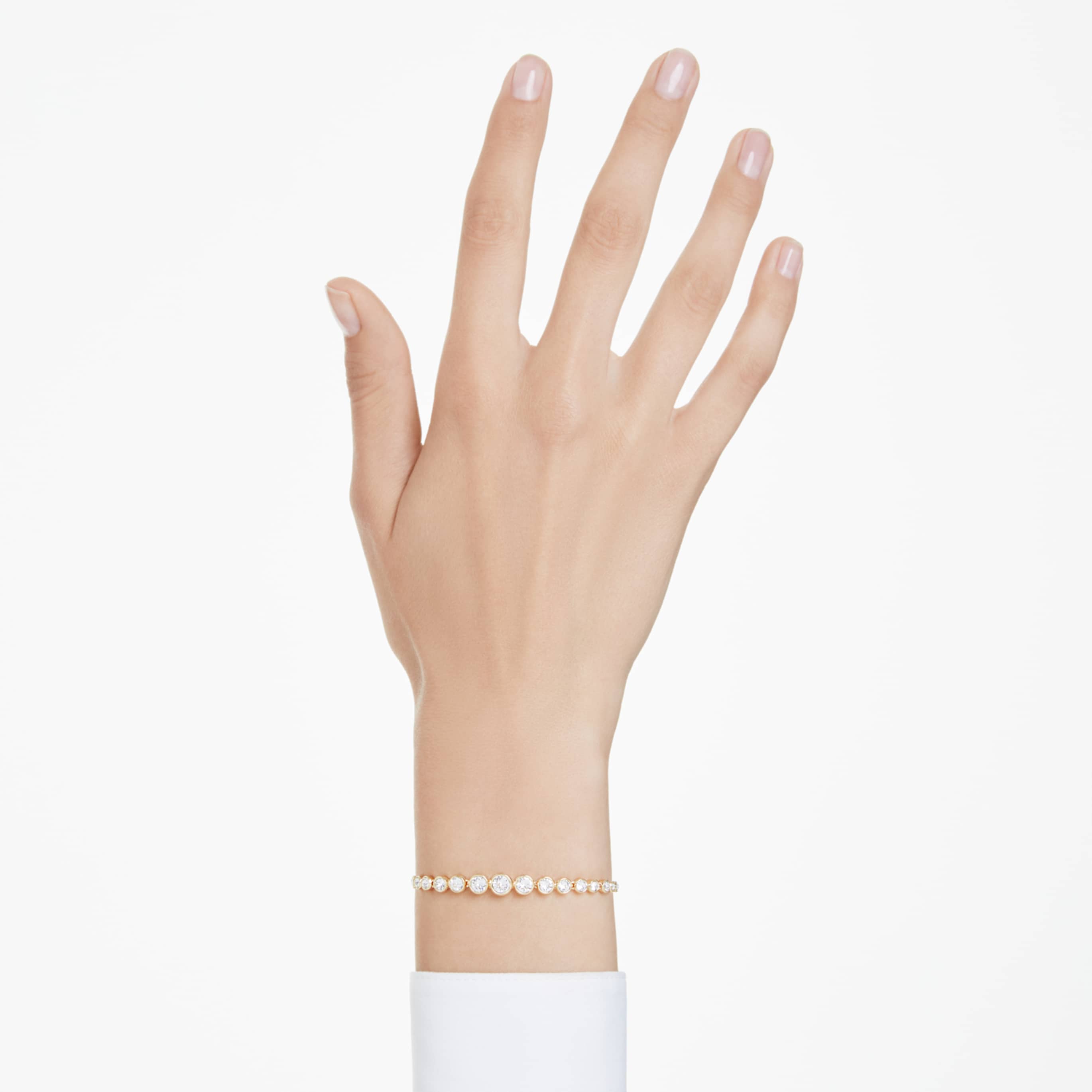 Swarovski Imber bracelet Mixed round cuts, Pink, 18K rose gold finish