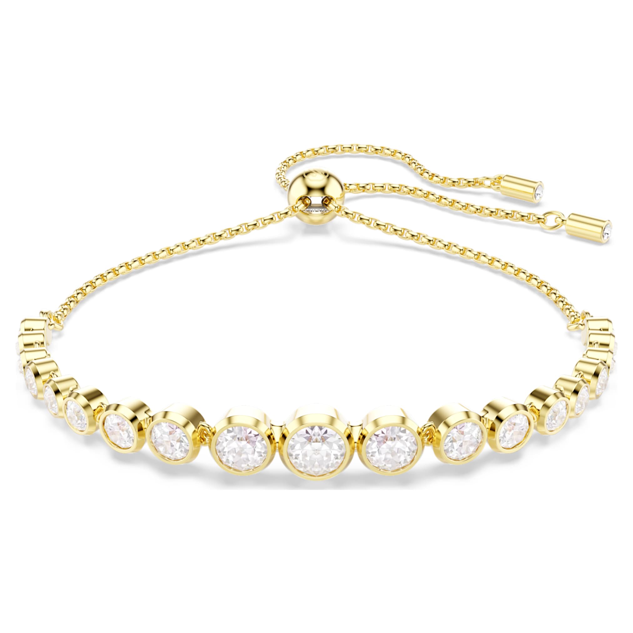 Swarovski Imber bracelet Mixed round cuts, White, 18K gold finish