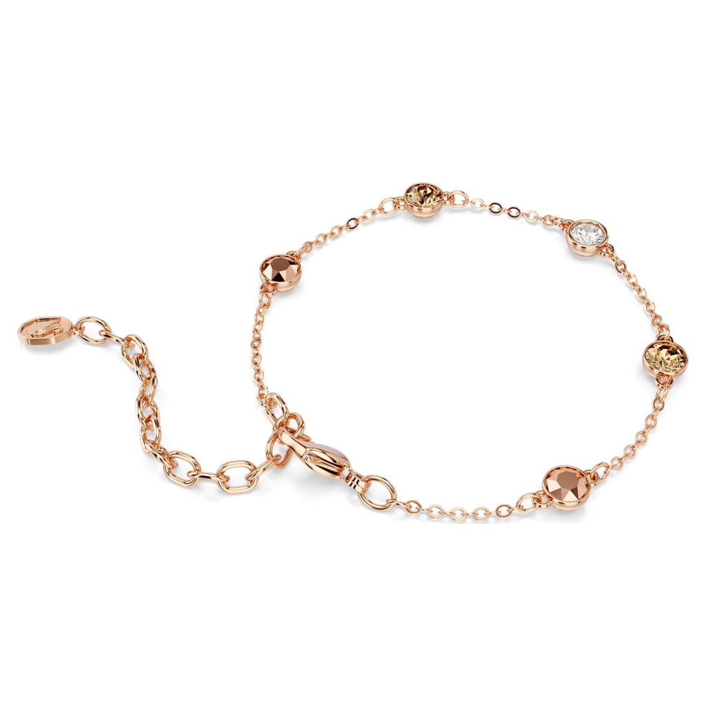 Swarovski Imber bracelet Round cut, Multicolored, 18K rose gold finish