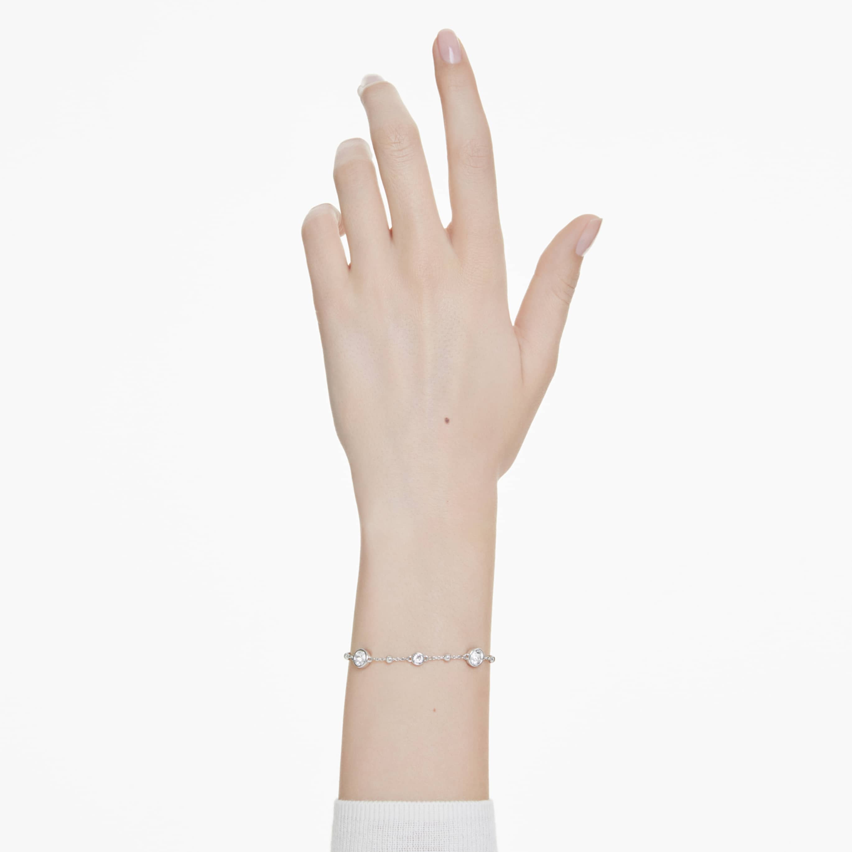 Swarovski Imber bracelet Round cut, White, 18K rose gold finish