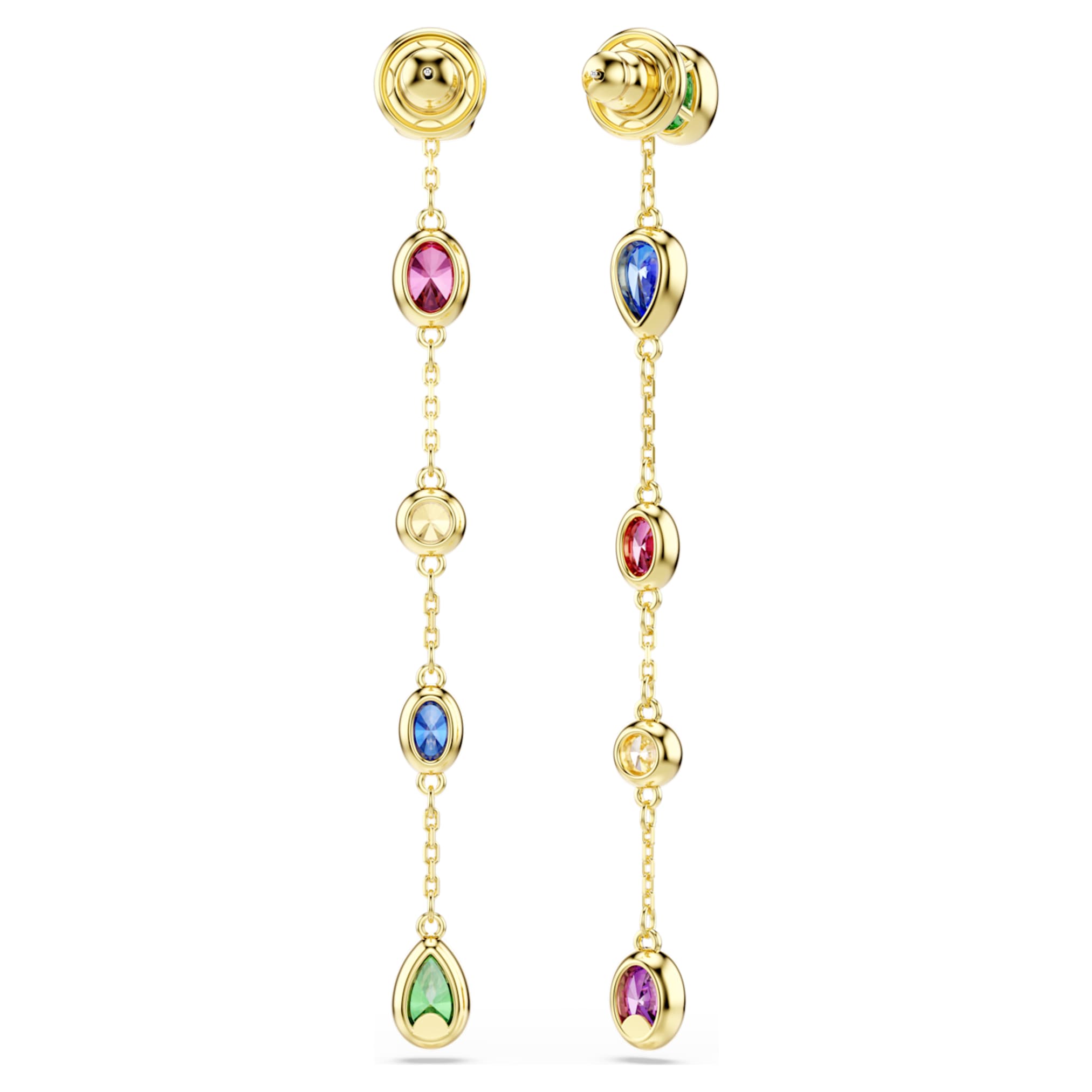 Swarovski Imber drop earrings Mixed cuts, Multicolored, 18K gold finish
