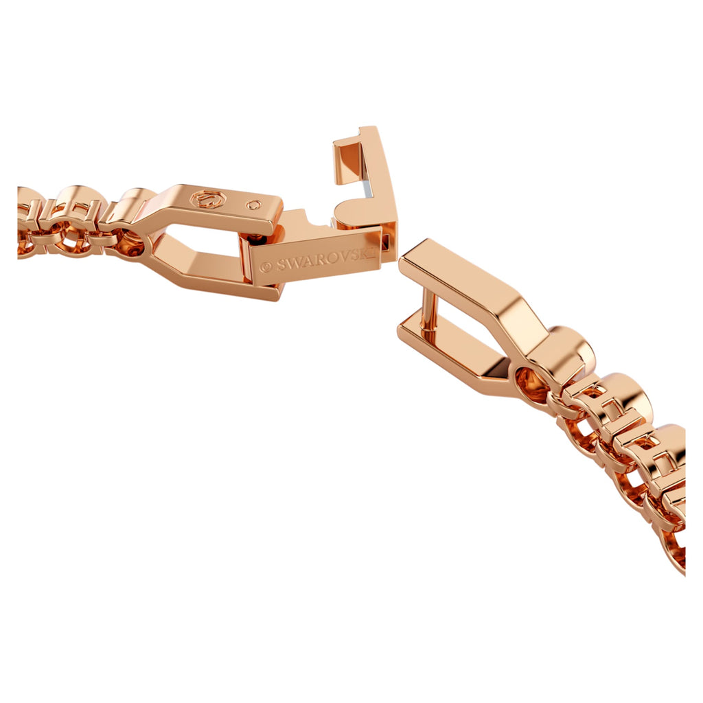 Swarovski Imber Emily Tennis bracelet Round cut, Black, 18K rose gold finish