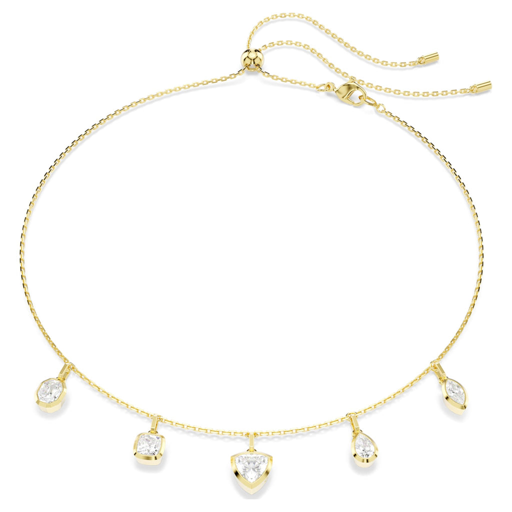 Swarovski Imber necklace Mixed cuts, White, 18K gold finish