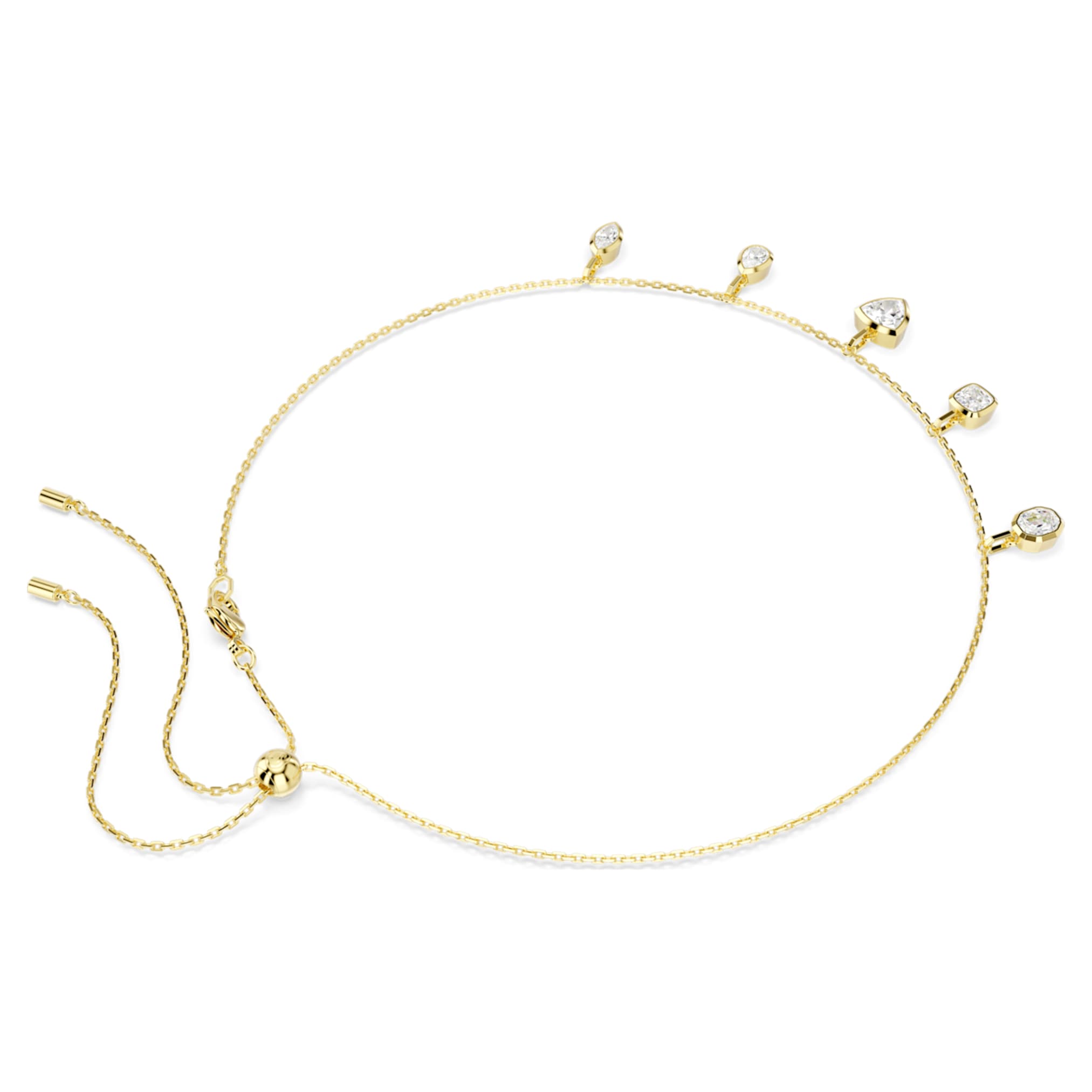 Swarovski Imber necklace Mixed cuts, White, 18K gold finish