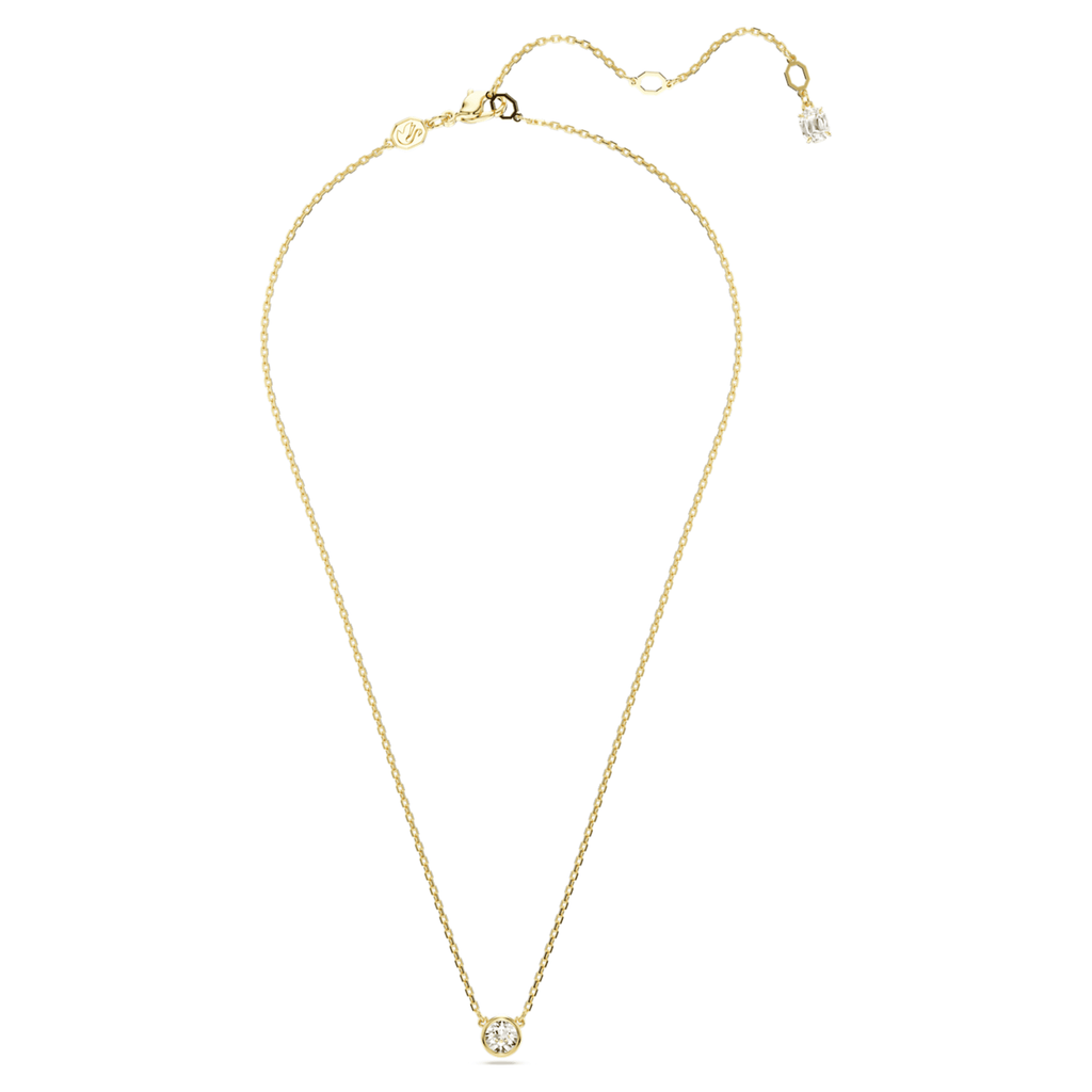 Swarovski Imber pendant Round cut, White, 18K gold finish