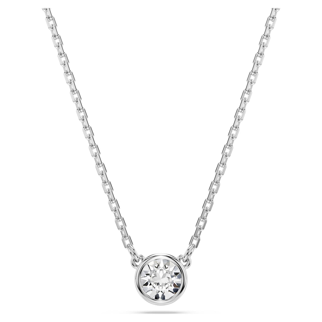Swarovski Imber pendant Round cut, White, Rhodium plated