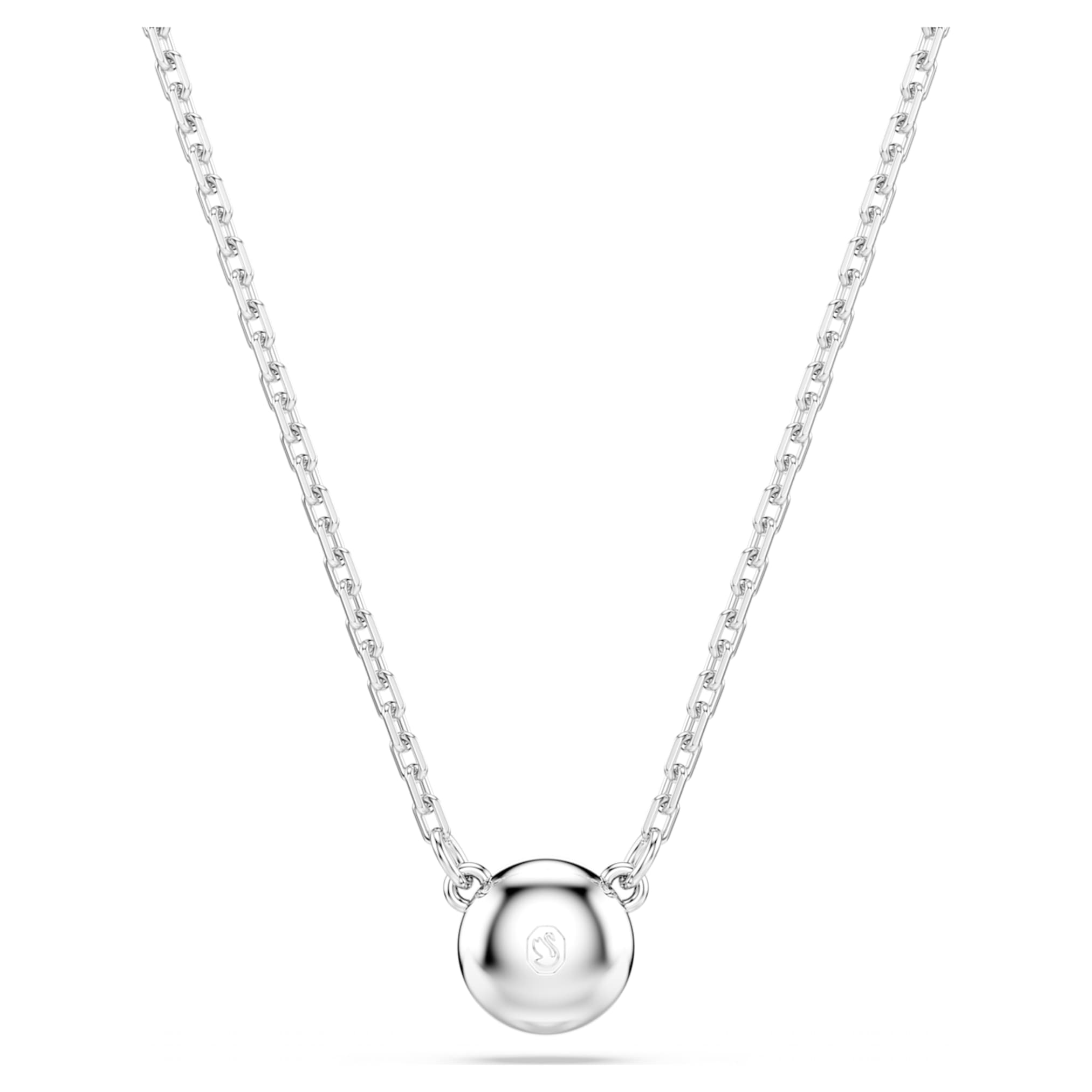 Swarovski Imber pendant Round cut, White, Rhodium plated