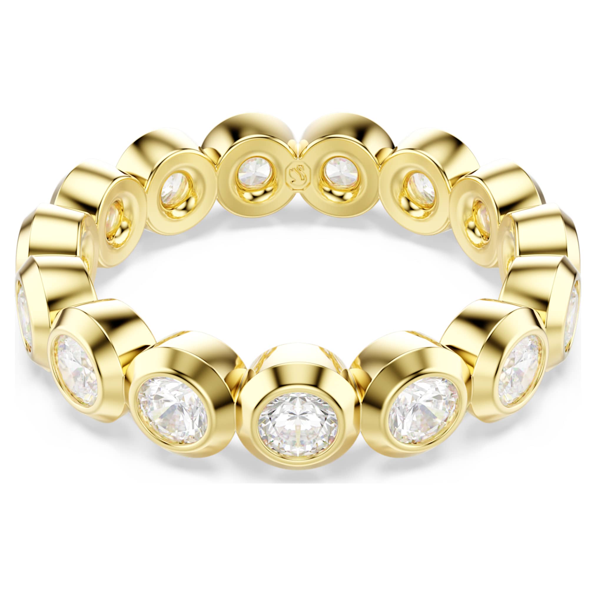 Swarovski Imber ring Round cut, White, 18K gold finish