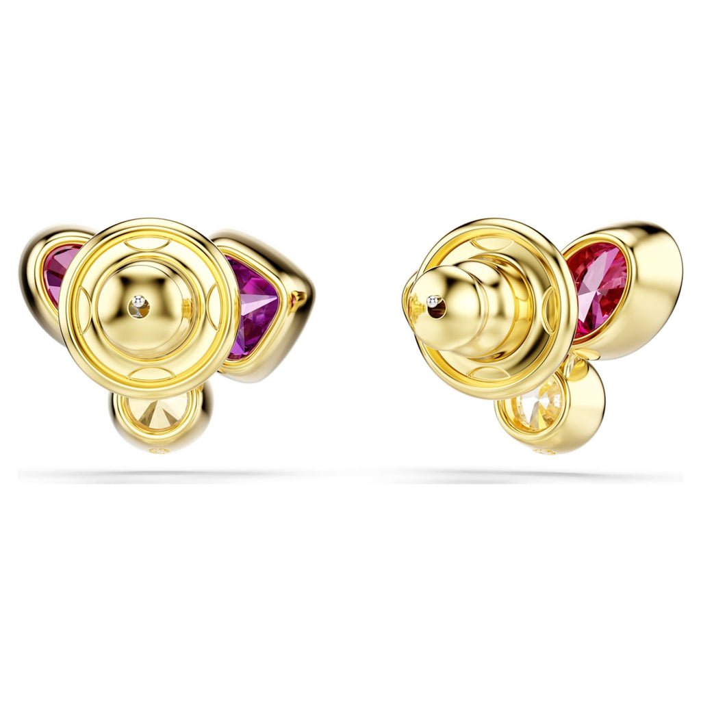 Swarovski Imber stud earrings Mixed cuts, Multicolored, 18K gold finish