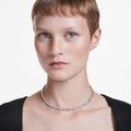 Swarovski Imber Tennis necklace Round cut, White, Rhodium plated